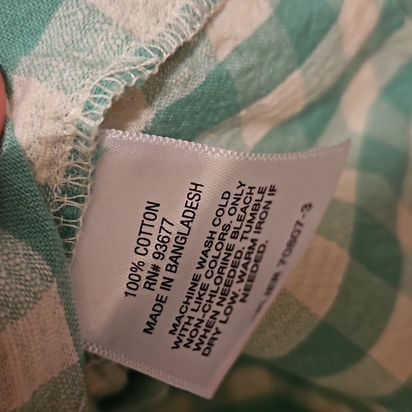 3/$15 - Green and White Checked Top - Picture 6 of 6